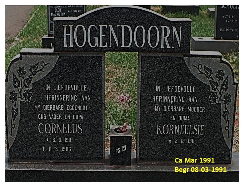 HOGENDOORN Cornelus 1911-1986 & Korneelsie 1911-1991