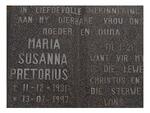 PRETORIUS Maria Susanna 1931-1997