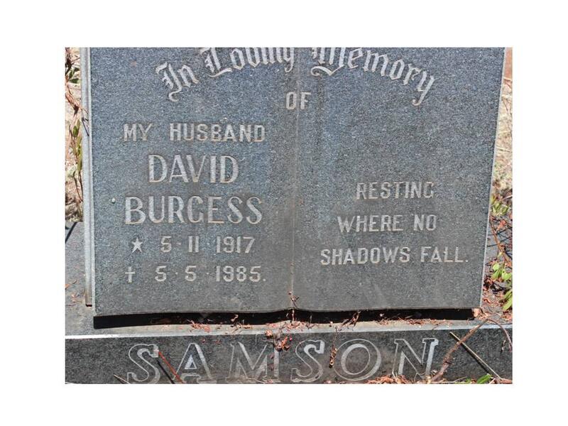 SAMSON David Burgess 1917-1985