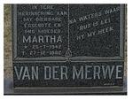 MERWE Martha, van der 1942-1982