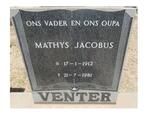 VENTER Mathys Jacobus 1912-1981