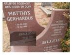 WIENEKUS Matthys Gerhardus 1927-1998 & Suzie 1930-2014