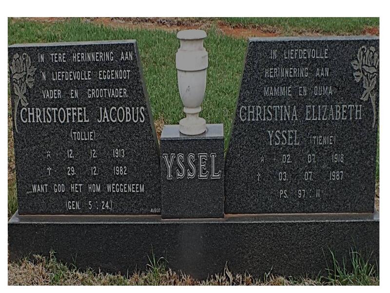 YSSEL Christoffel Jacobus 1913-1982 & Christina Elizabeth 1918-1987