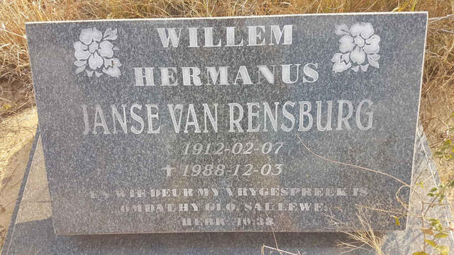 RENSBURG Willem Hermanus, Janse van 1912-1988
