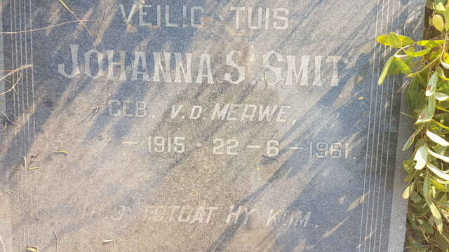 SMIT Johanna S. nee V.D. MERWE 1915-1961