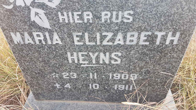 HEYNS Maria Elizabeth 1909-1911