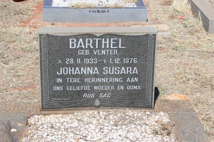 BARTHEL Johanna Susara nee VENTER 1933-1976