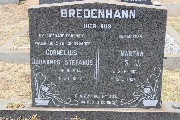 BREDENHANN Cornelius Johannes Stefanus 1904-1977 & Martha S.J. 1912-1995