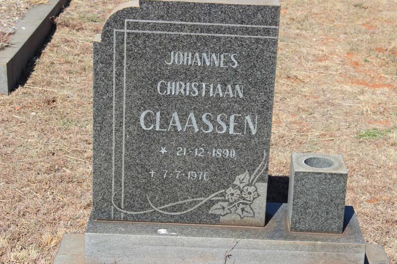CLAASSEN Johannes Christiaan 1890-1976