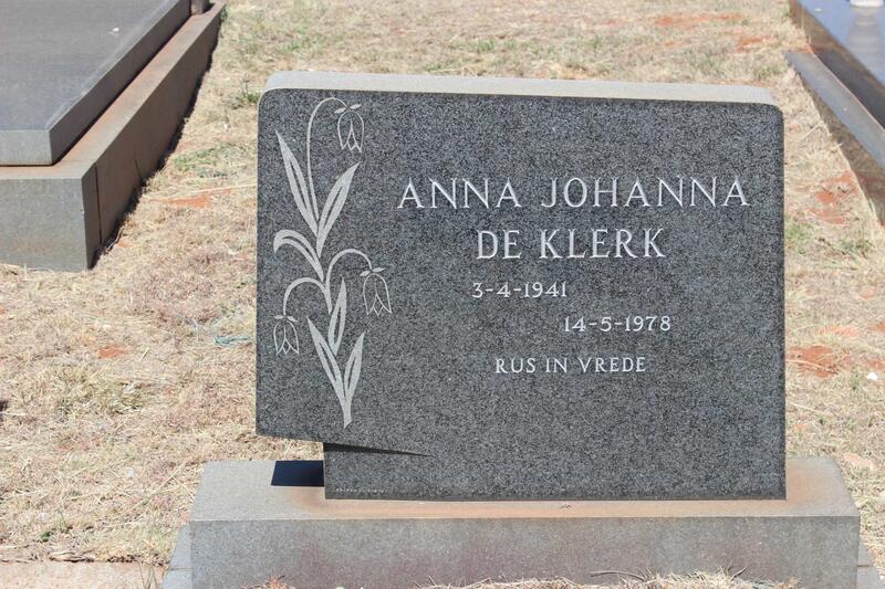 KLERK Anna Johanna, de 1941-1978