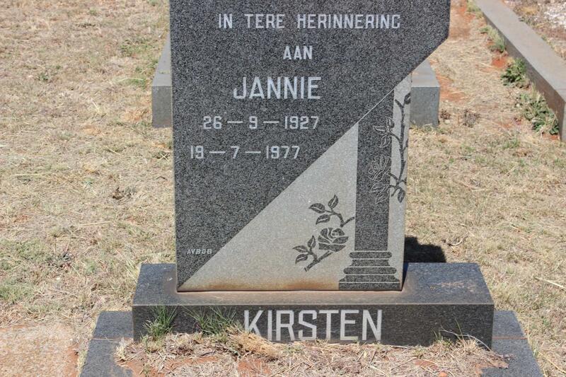 KIRSTEN Jannie 1927-1977