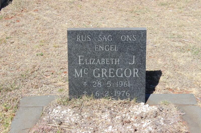 McGREGOR Elizabeth J. 1961-1976
