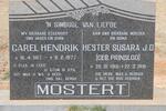 MOSTERT Carel Hendrik 1917-1977 & Hester Susara J.D. PRINSLOO 1915-1991