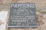 PARSONS Elizabeth L. nee HALL 1893-1977 :: PARSONS Margaret E. 1895-1977