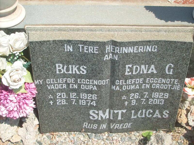 SMIT Buks 1926-1974 & Edna G. 1929-2013