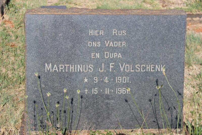 VOLSCHENK Marthinus J.F. 1901-1961