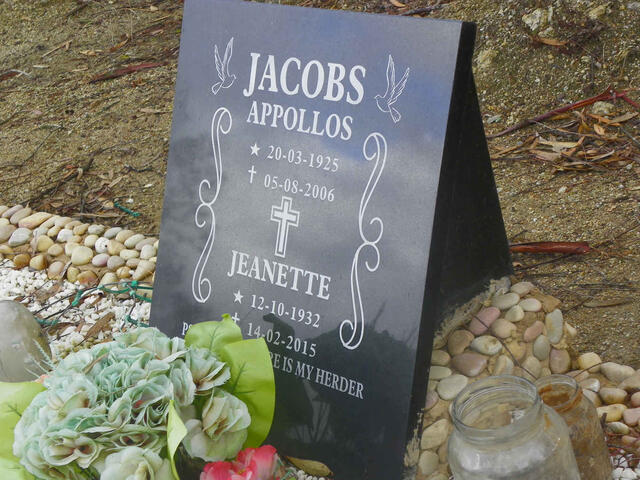 JACOBS Appollos 1925-2006 & Jeanette 1932-2015