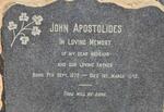 APOSTOLIDES John 1872-1942