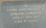 CAMERON Duncan -1937