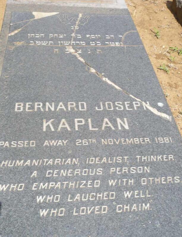 KAPLAN Bernard Joseph -1981