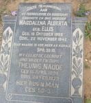 NAUDE Theunis 1884-1973 & Magalena Alberta ELLIS 1895-1942