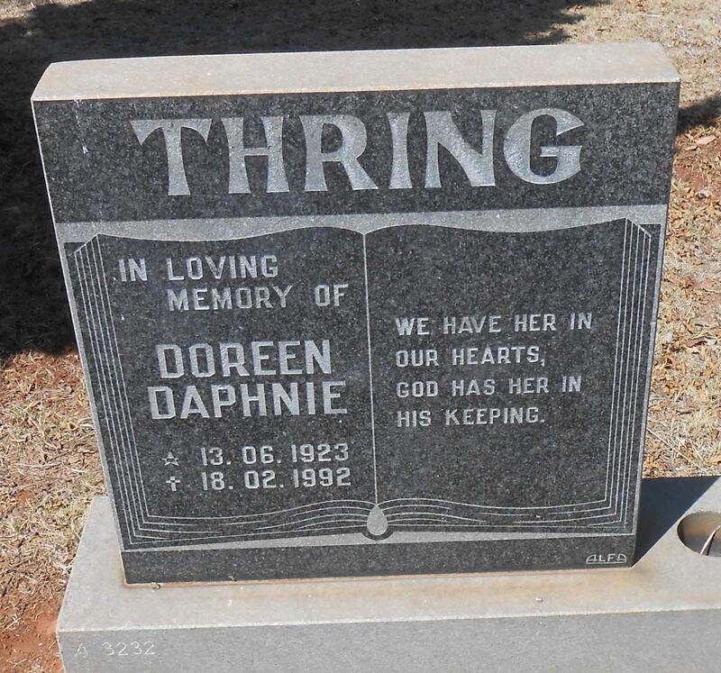 THRING Doreen Daphnie 1923-1992