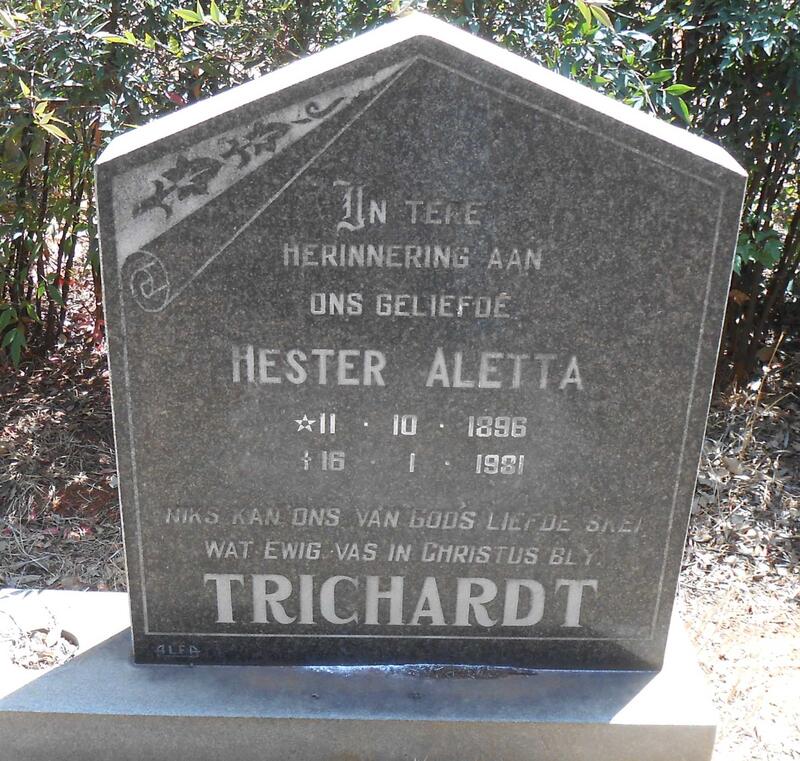 TRICHARDT Hester Aletta 1896-1981