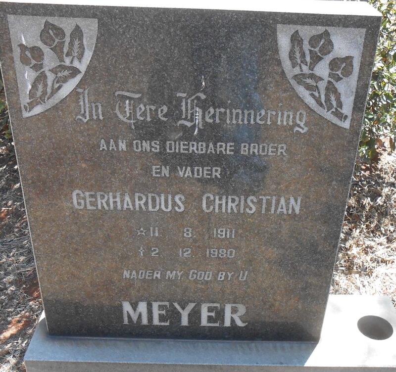 MEYER Gerhardus Christian 1911-1980