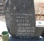 SCHALKWYK Aletta Johanna Elizabeth 1905-1973