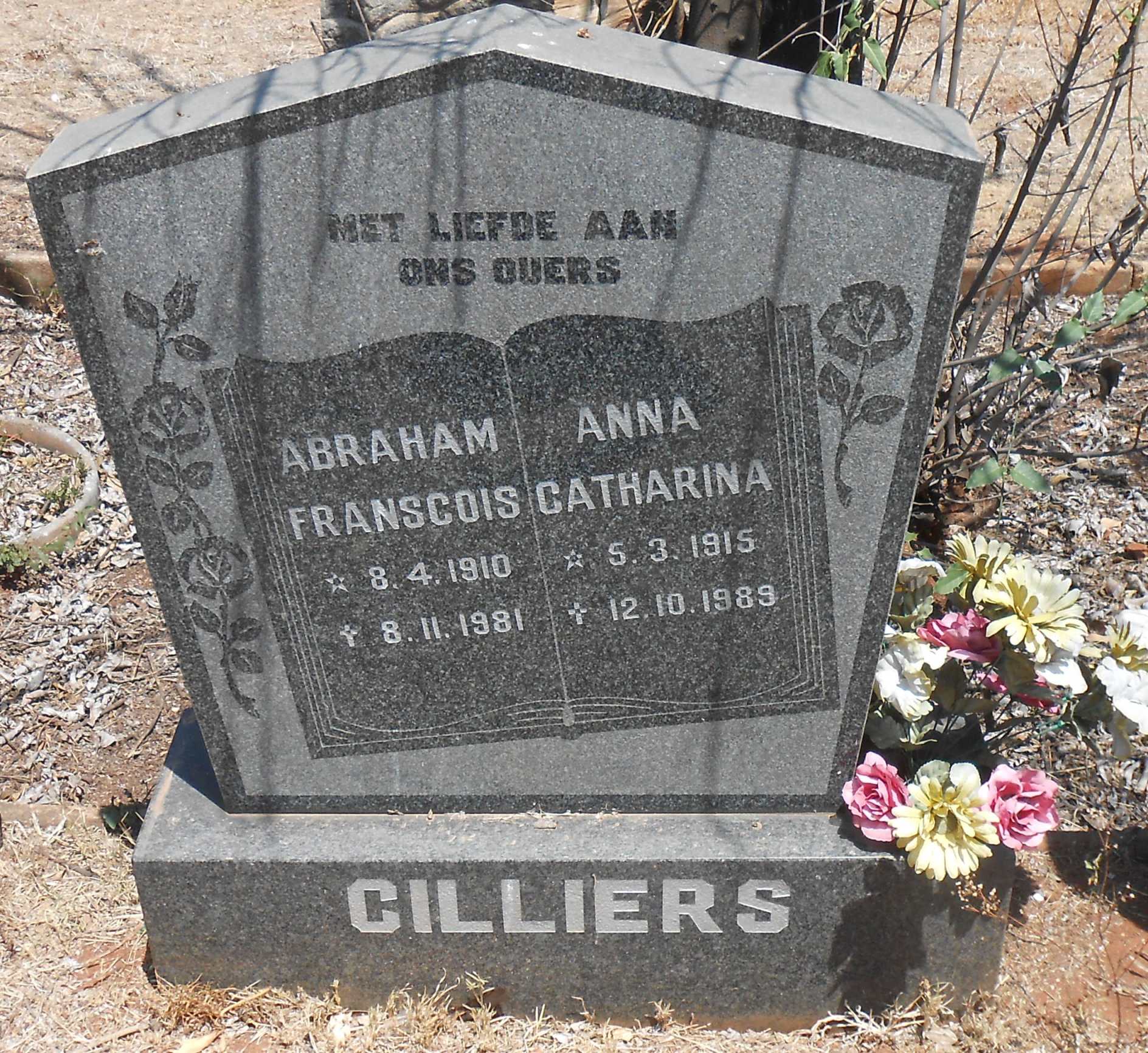 CILLIERS Abraham Franscois 1910-1981 & Anna Catharina 1915-1989