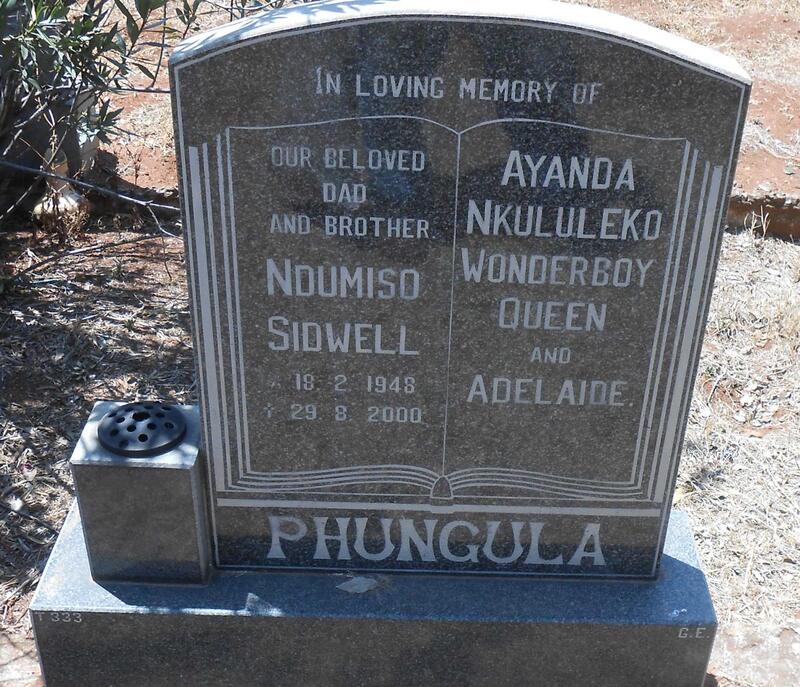 PHUNGULA Ndumiso Sidwell 1948-2000