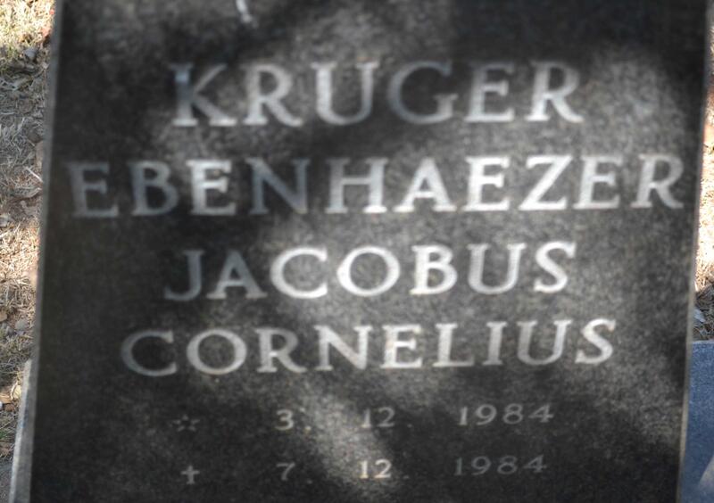 KRUGER Ebenhaezer Jacobus Cornelius 1984-1984
