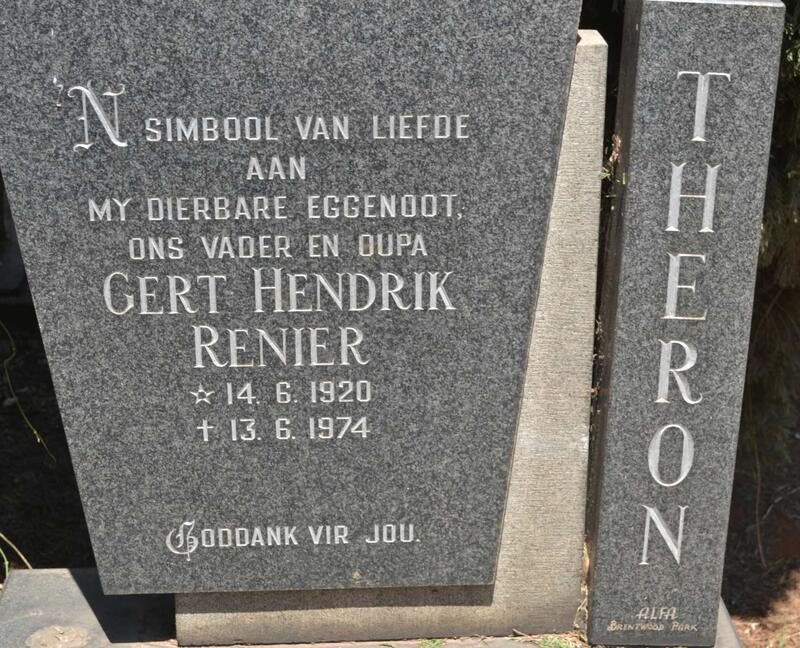 THERON Gert Hendrik Renier 1920-1974