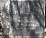 HUMAN Sophia Elizabeth 1881-1974