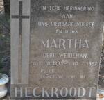 HECKROODT Martha nee WEIDEMAN 1895-1987