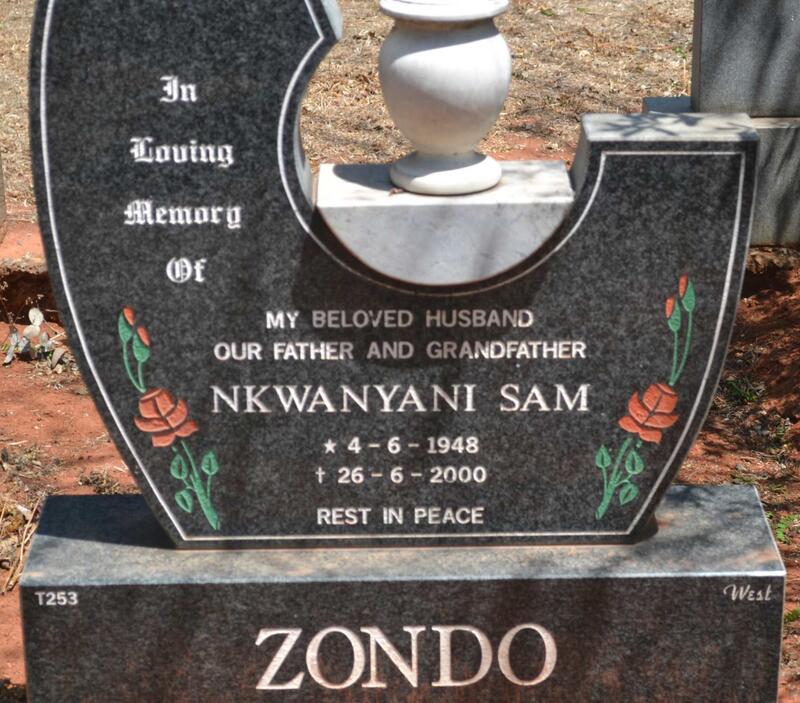 ZONDO Nkwanyani Sam 1948-2000