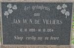 VILLIERS Jan W.N., de 1899-1954