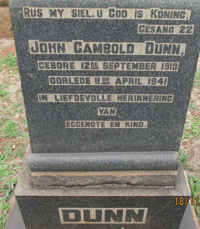 DUNN John Gambold 1913-1941