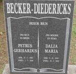 DIEDERICKS Dalia Maria 1900-1956 :: BECKER Petrus Gerhardus 1936-1948