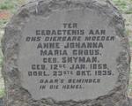 CROUS Anne Johanna Maria nee SNYMAN 1859-1935