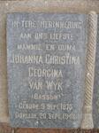 WYK Johanna Christina Georgina, van nee BASSON 1875-1948