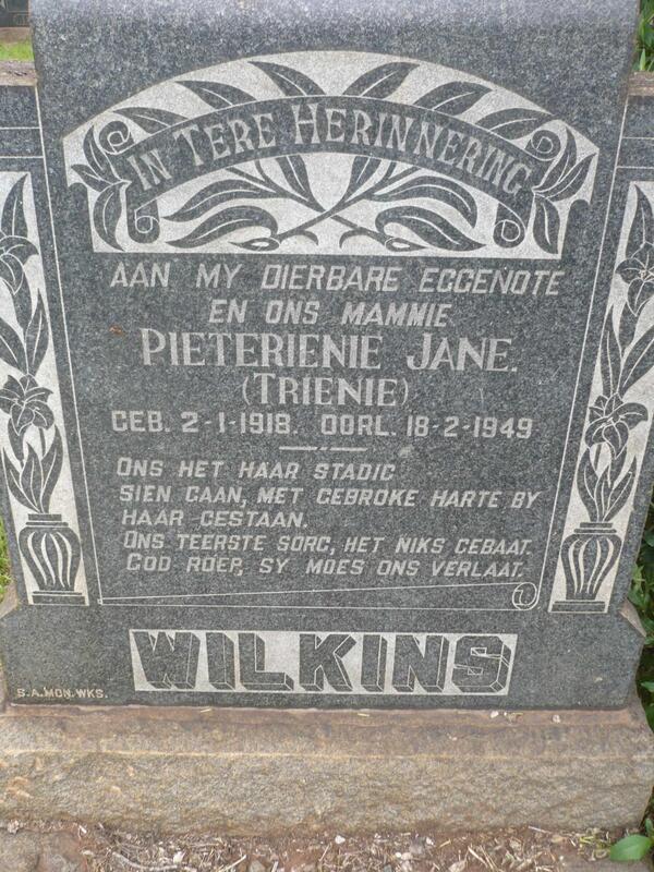 WILKINS Pieterienie Jane 1918-1949