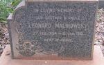 MALINOWSKY Leonard 1894-1961