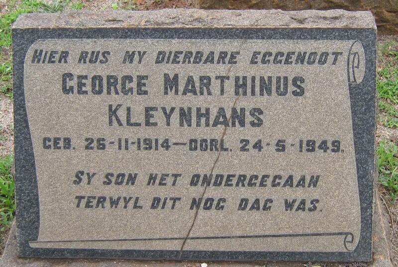 KLEYNHANS George Marthinus 1914-1949