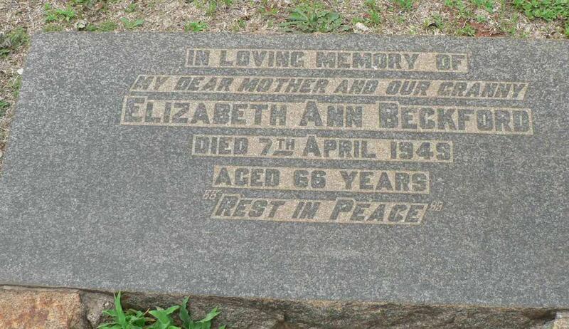 BECKFORD Elizabeth Ann -1949