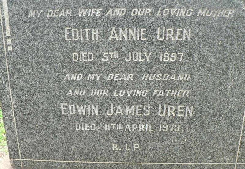 UREN Edwin James -1973 & Edith Annie -1957