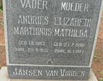 VUUREN Andries Marthinus, Jansen van 1883-1932 & Elizabeth Mathilda 1890-1972