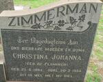 ZIMMERMAN Christina Johanna nee DE FLAMINGH 1884-1954