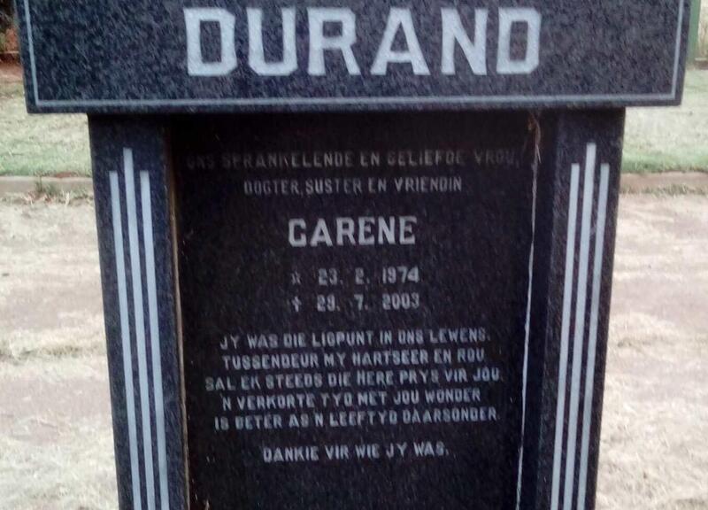 DURAND Carene 1974-2003