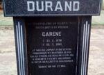 DURAND Carene 1974-2003